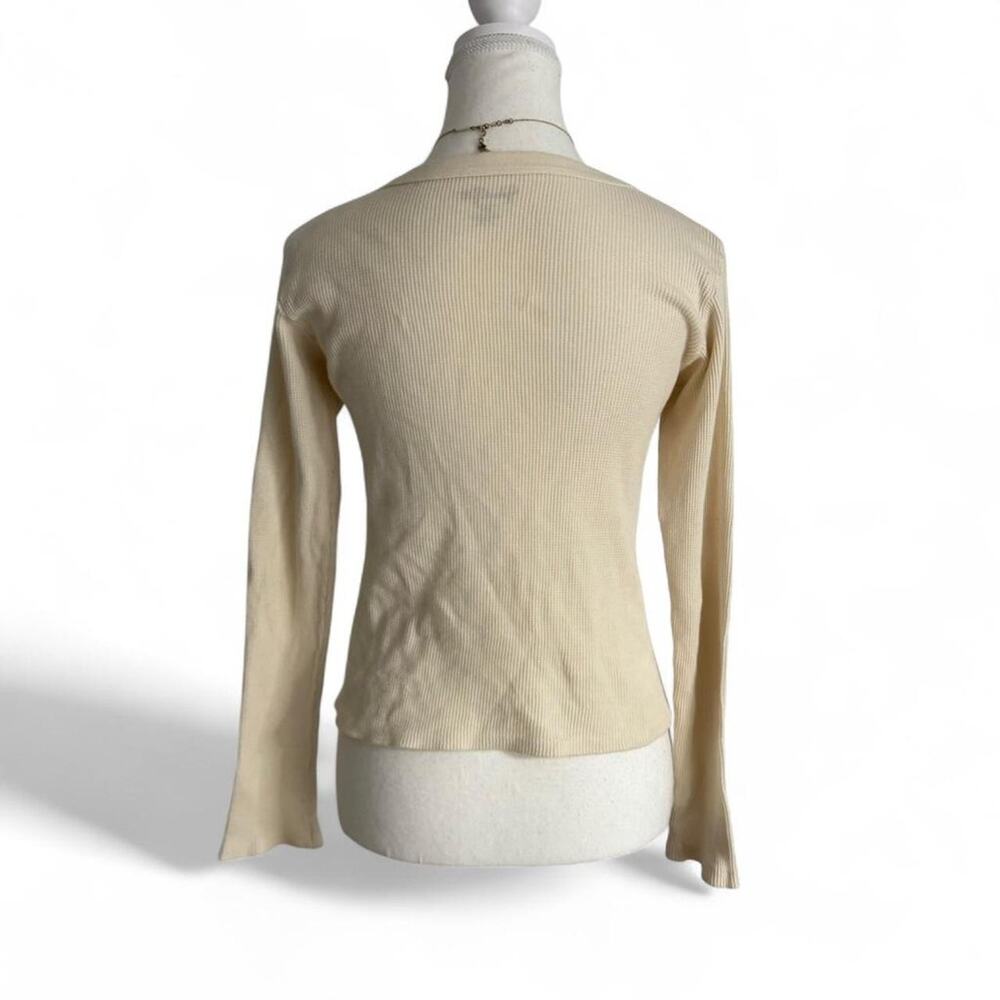 Brandy Melville John Galt Baby Tee Fitted Long Sleeve Scoop 100%Cotton One Size - Picture 2 of 6